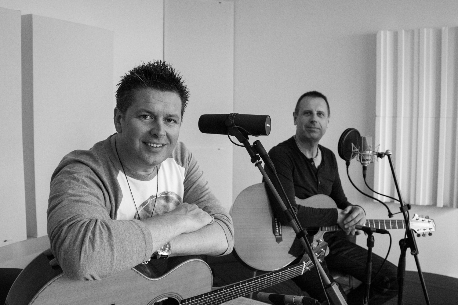 Mike and Jason at the microphone