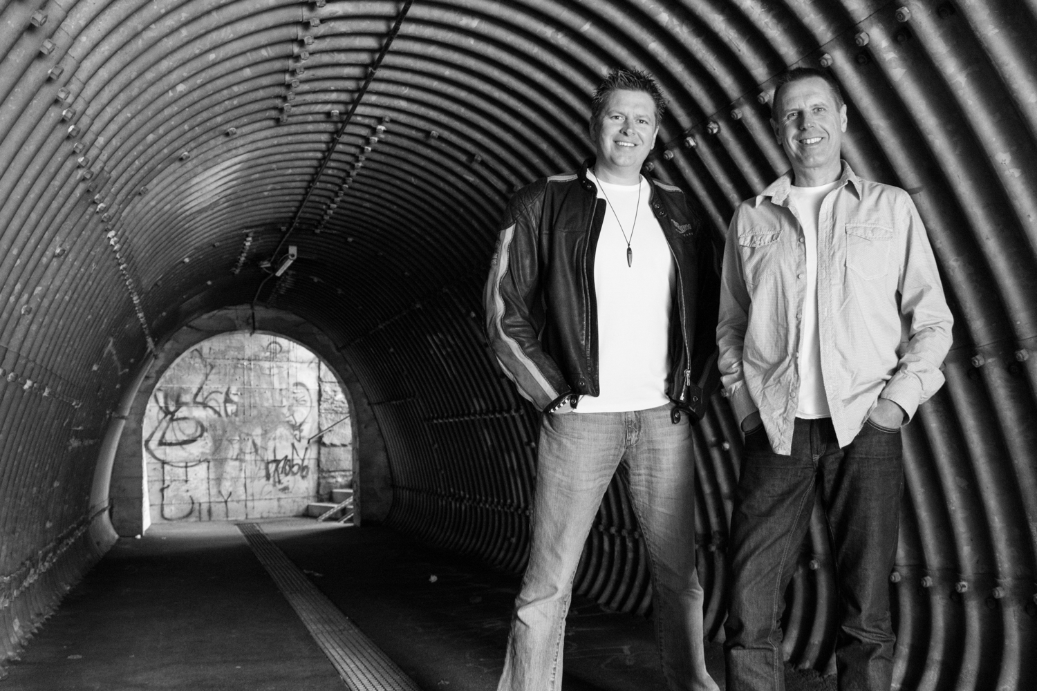 Mike and Jason in a tunnel