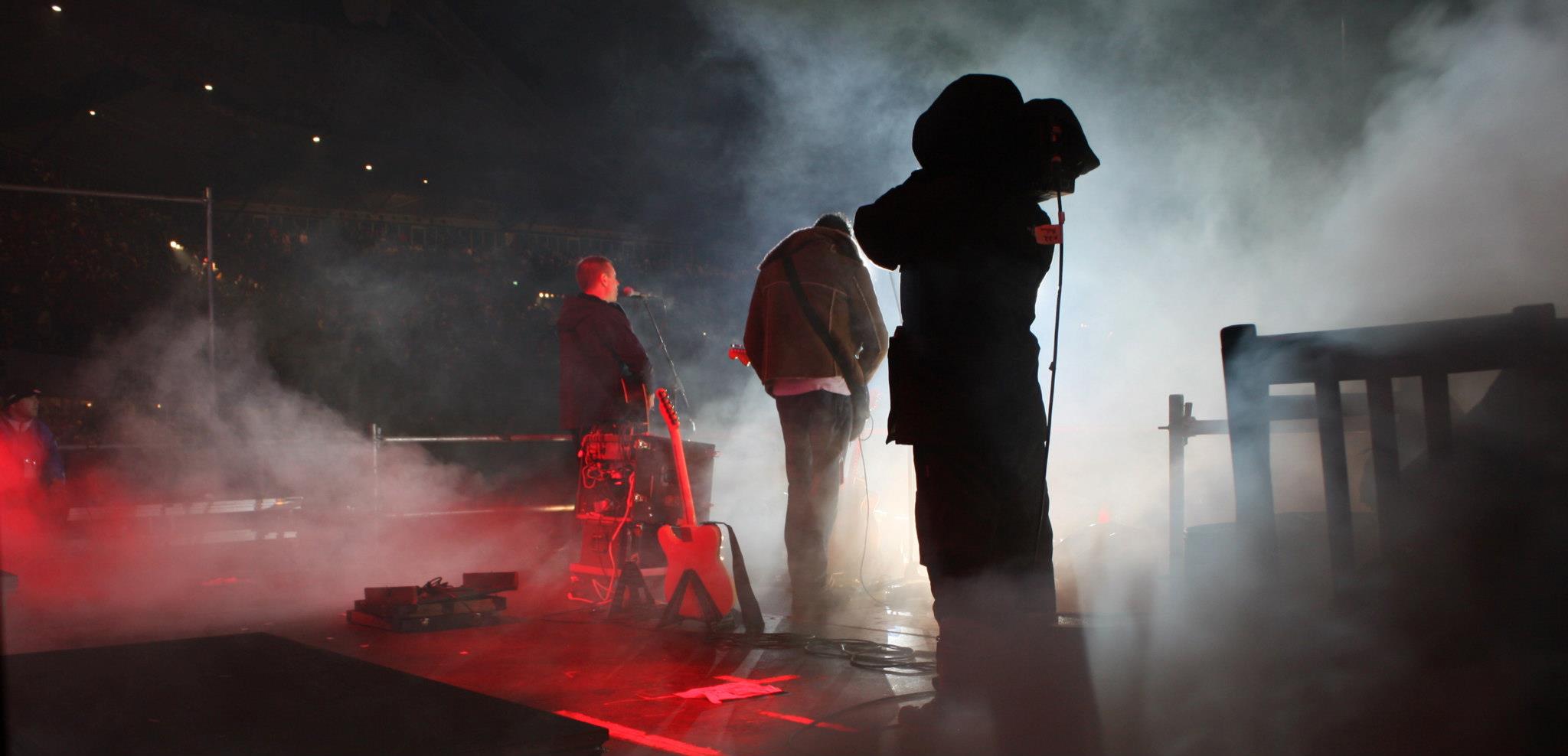 BOOTS on stage in smoke and backlight